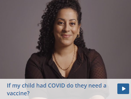 Jessica Malaty Rivera, MS speaking in a video titled "If my child had COVID do they need a vaccine?"