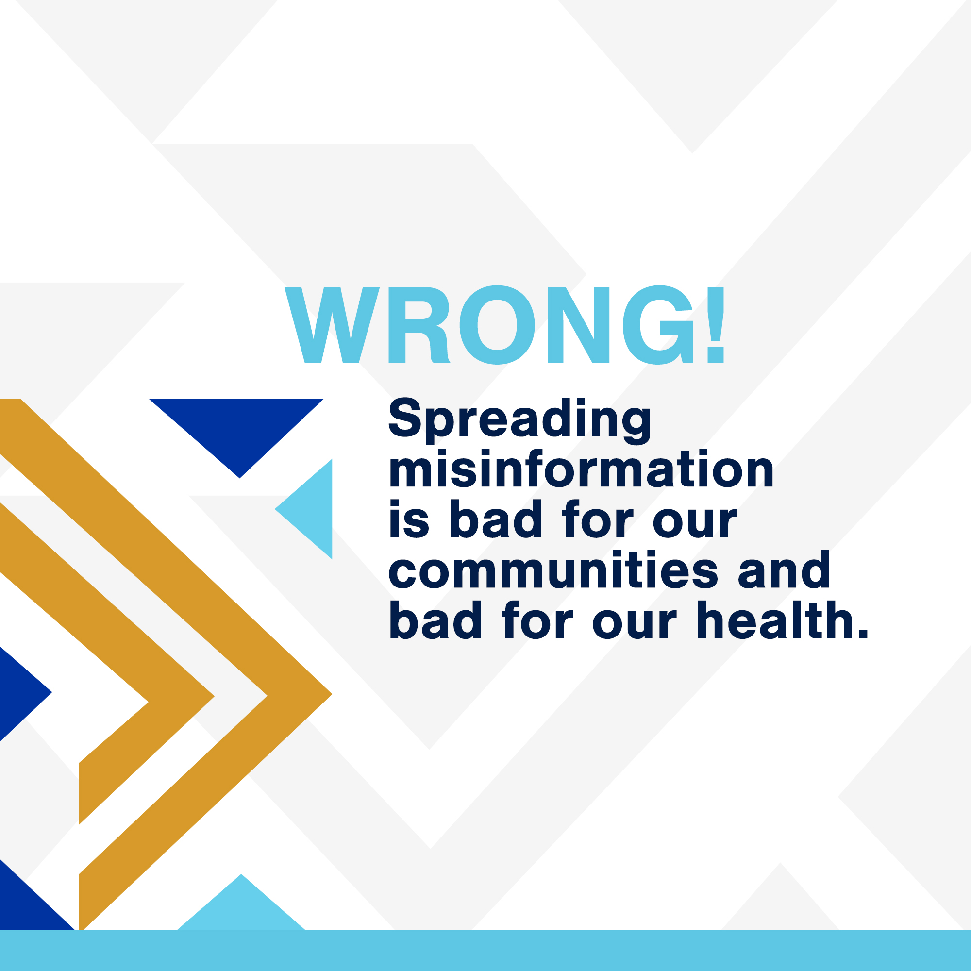 Spreading misinformation is bad for our communities and bad for our health