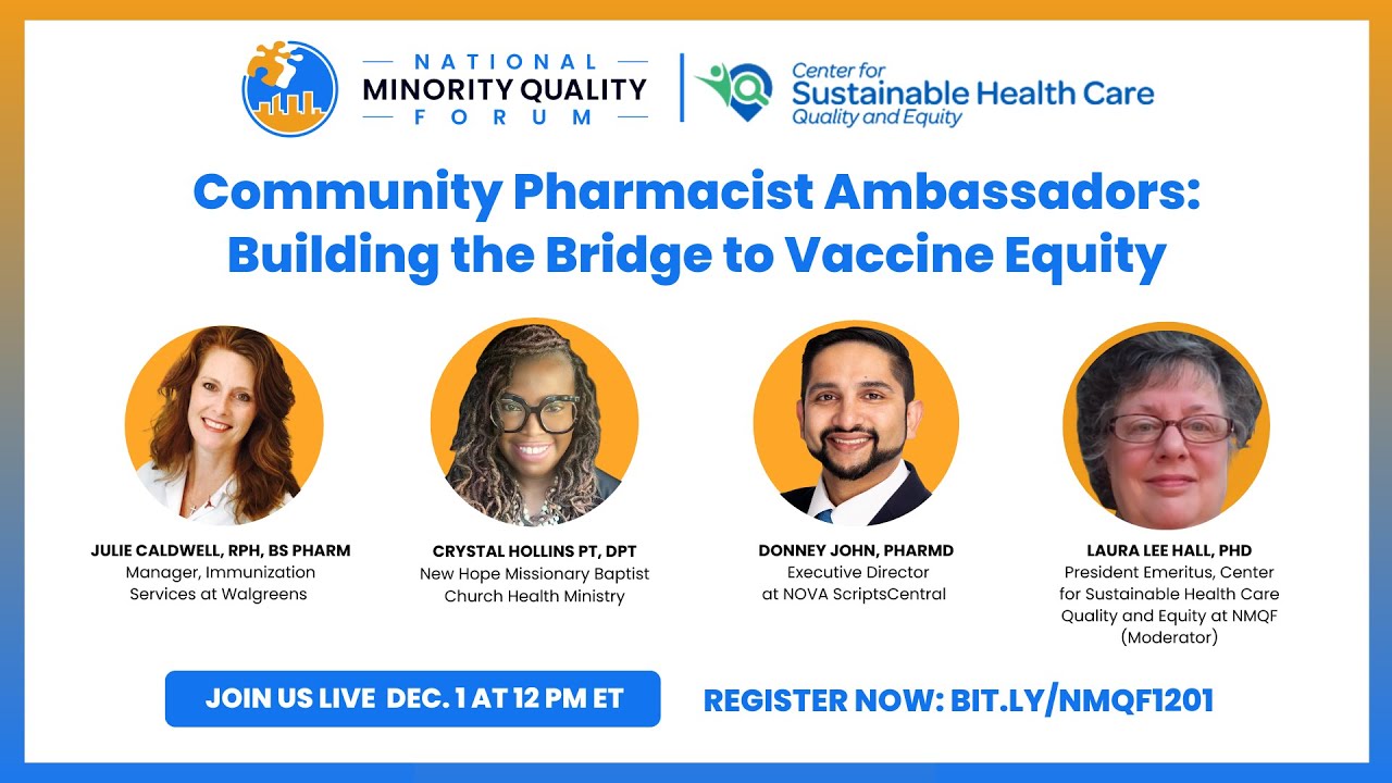 Video still shows images of the three panelists and the moderator.