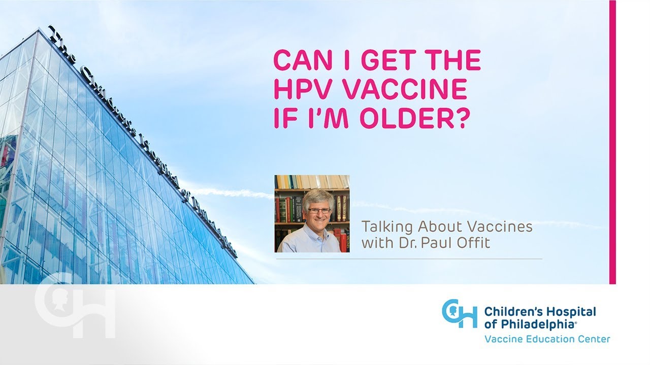 Screen capture of video on Information on Eligibility for HPV Vaccines with an image of Dr. Paul Offit, a white male who is wearing glasses.