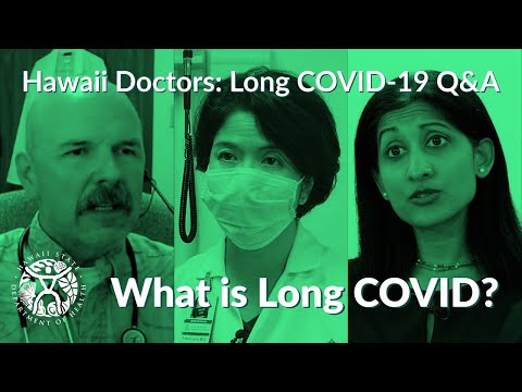 Three doctors speak to the camera, with a green color overlay on the image. 