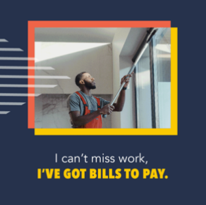 Image of a black man cleaning a window.
