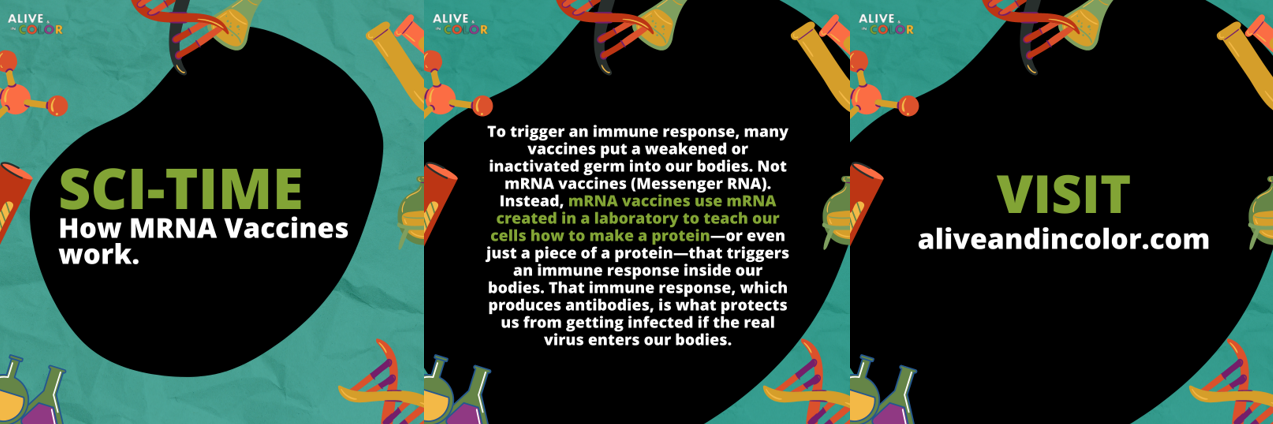 social media carousel post with information about mRNA vaccines