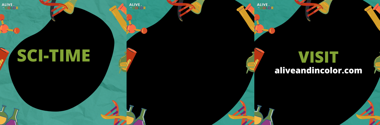 template for social media carousel post with three frames titles sci-time