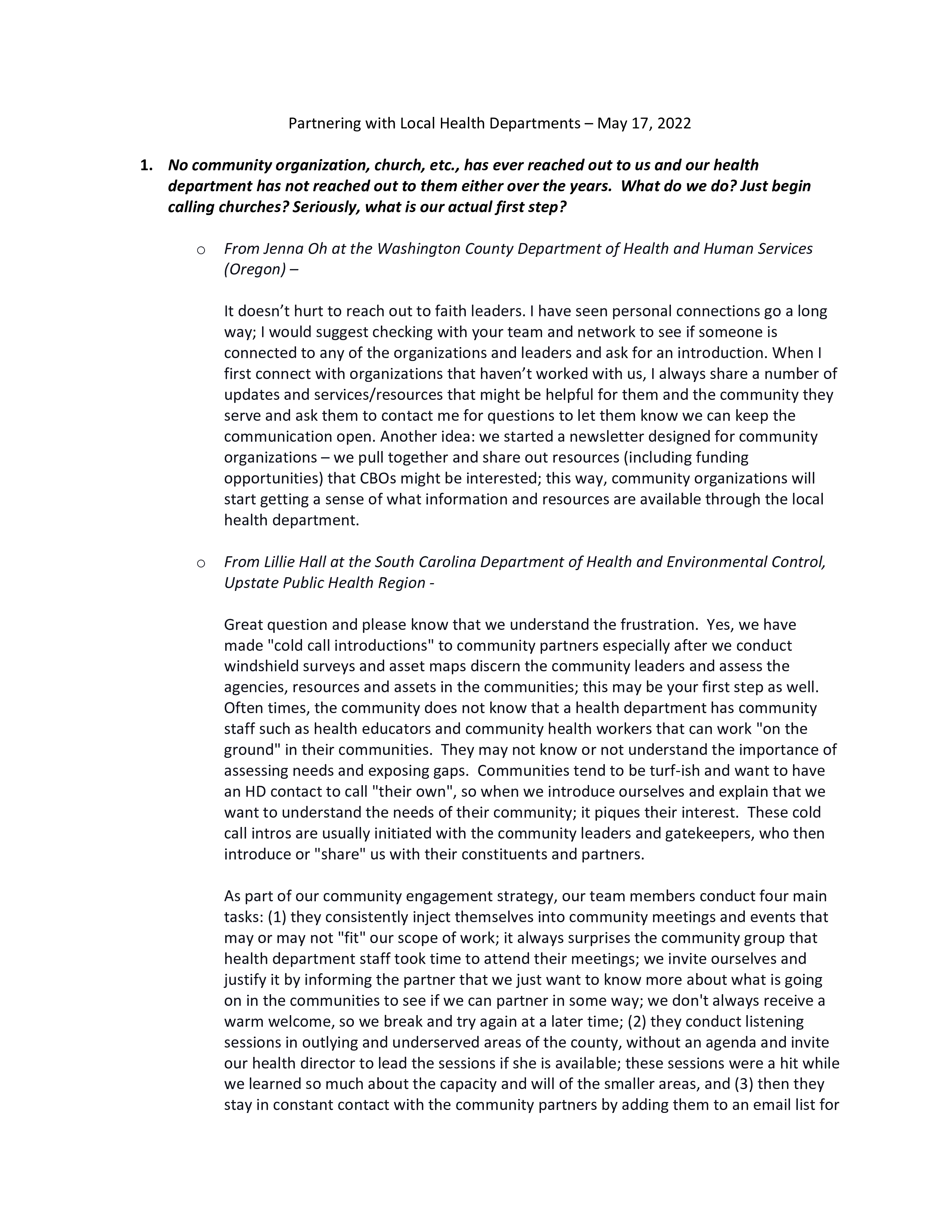 ""Word document with text in a question and answer format 