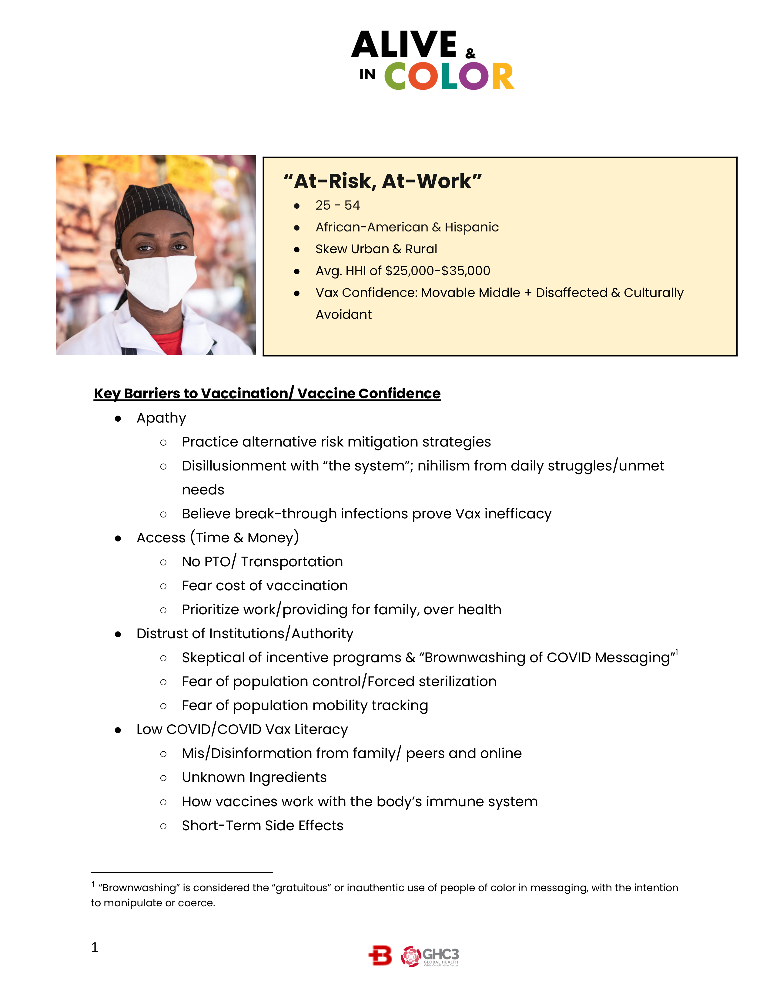 document about "At Risk, At Work" audience segment