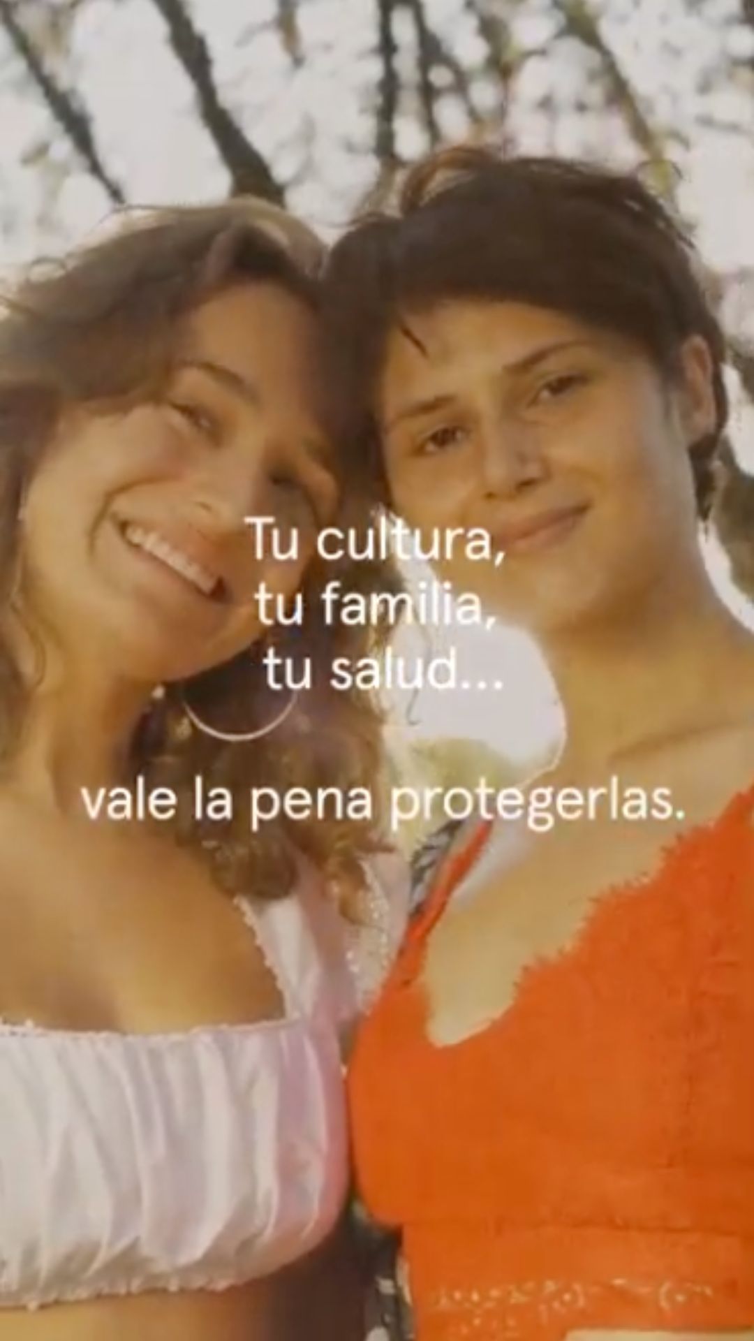 Video shows clips of different young women smiling with rotating text on screen that reads: “Your culture, your family, your health. They’re all worth protecting.” “Latinas face the second-highest cervical cancer death rate in the U.S.” “But cervical cancer is largely preventable. HPV vaccines and regular screening can save lives.” “Talk to your doctor to learn more.”