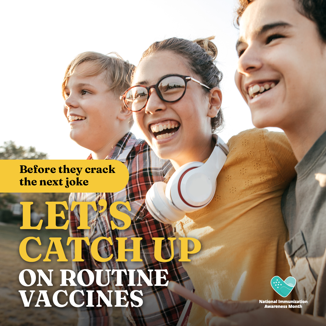 Image of three smiling teenagers with their arms around each other.