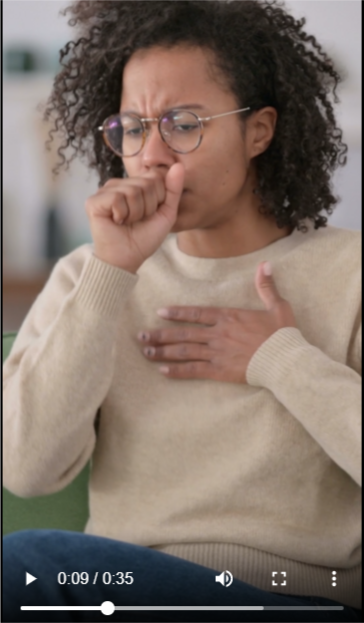 black woman coughing