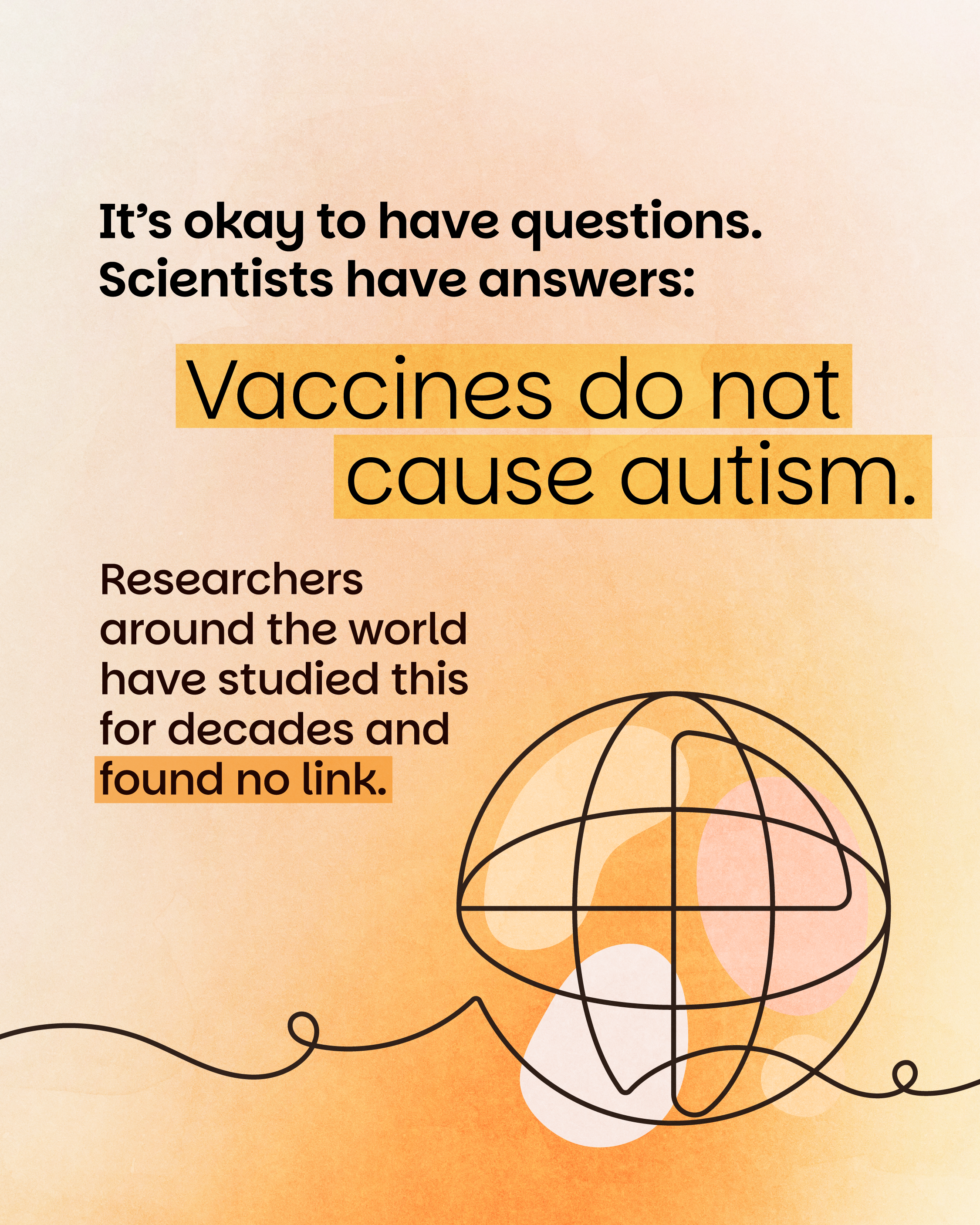 Graphic emphasizes that there's no link between vaccines and autism.