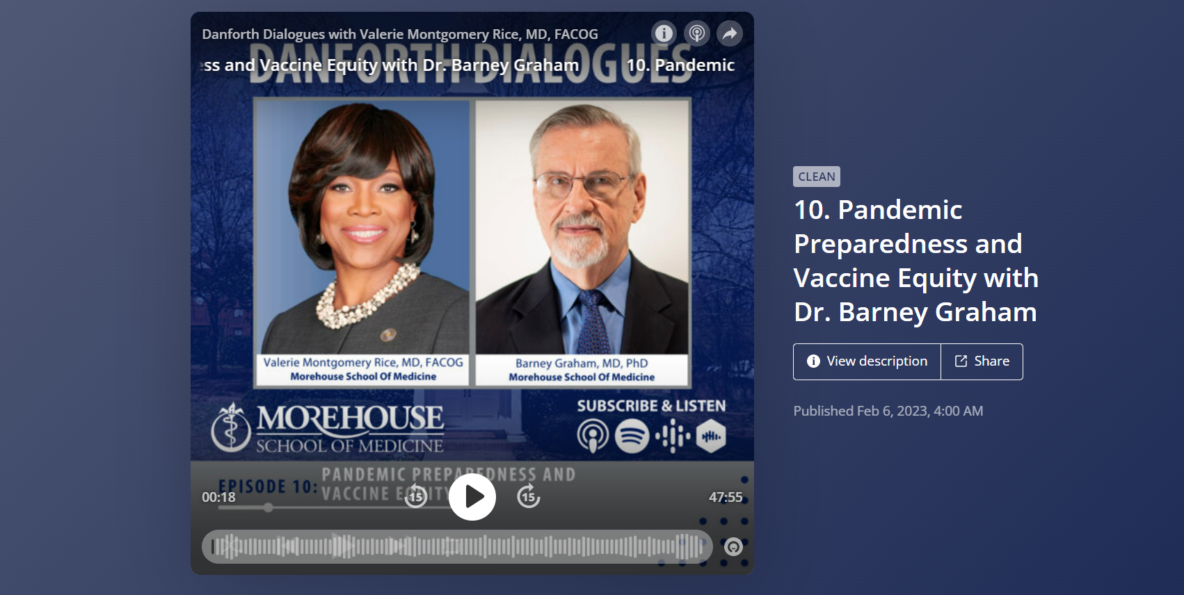 Pictures of a Black woman and a White man next to the title of the podcast 