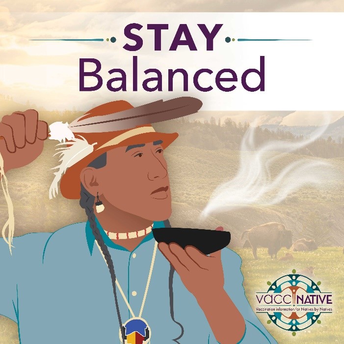 A Native man holds a feather and a small bowl-shaped vessel emitting smoke, looking serene.