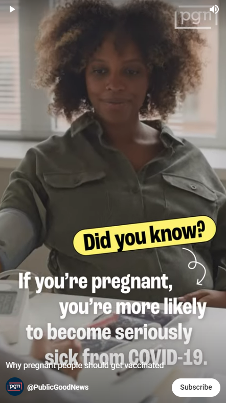 A Black pregnant woman checks in to a health care provider's front desk