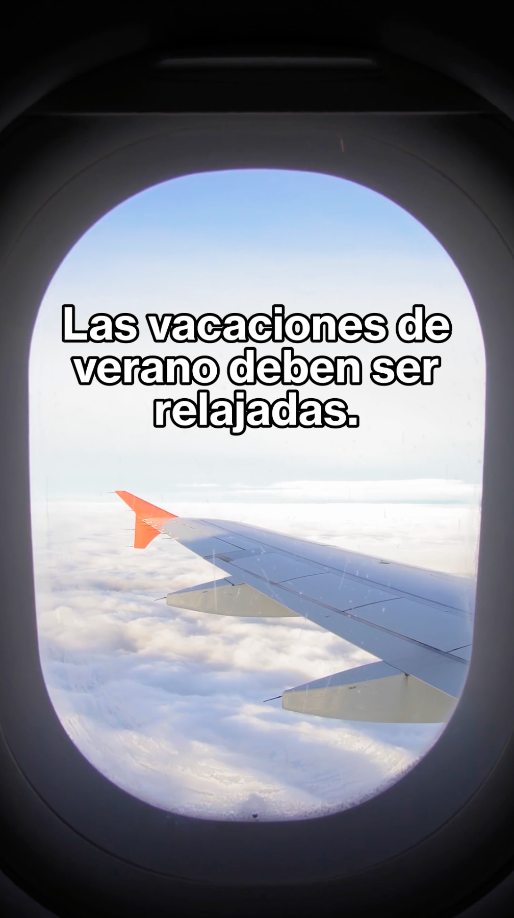 Video of an airplane take off and a school-aged child looking out the window. Natural airplane sounds are also paired with text that reads: “Summer vacation should be carefree. Keeping your family up to date on vaccines helps keep it that way.”