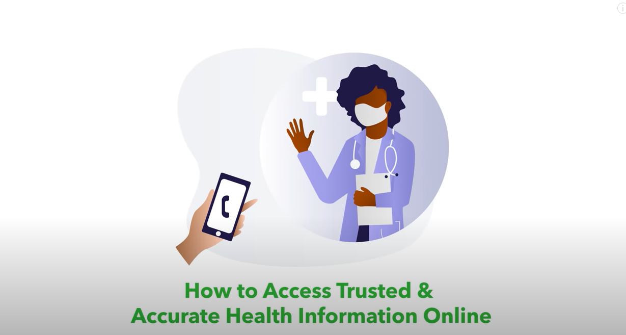 a hand holding a smartphone and a Black doctor waving at them