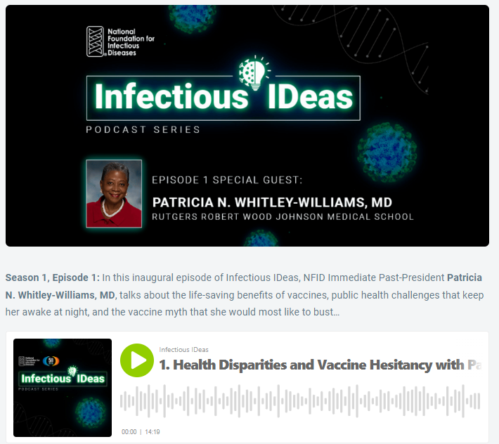 podcast page showing a Black woman