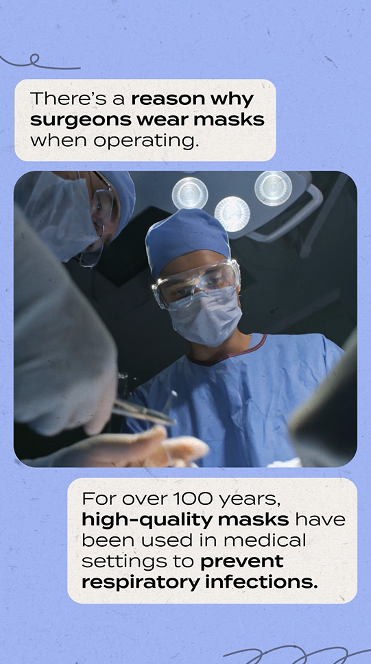 Video still shows surgeon in the operating room wearing a mask.