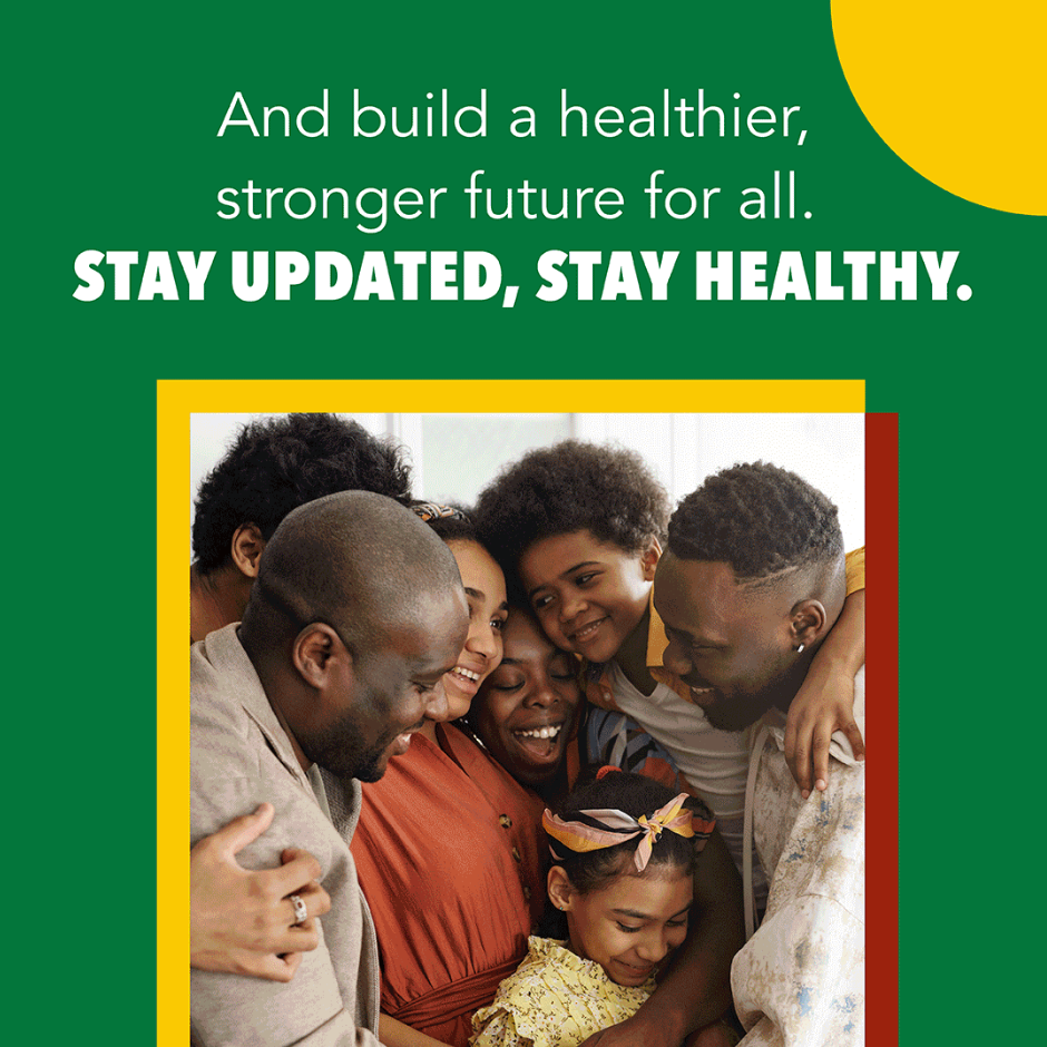 Video still shows a multigenerational Black family hugging and smiling.