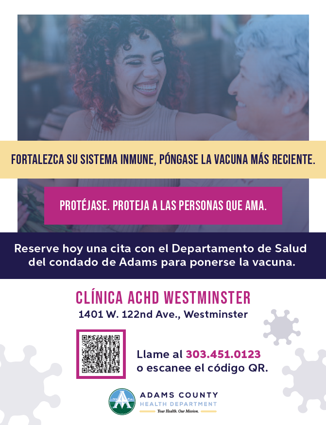 Graphic shows two people sitting and laughing together on a bench.