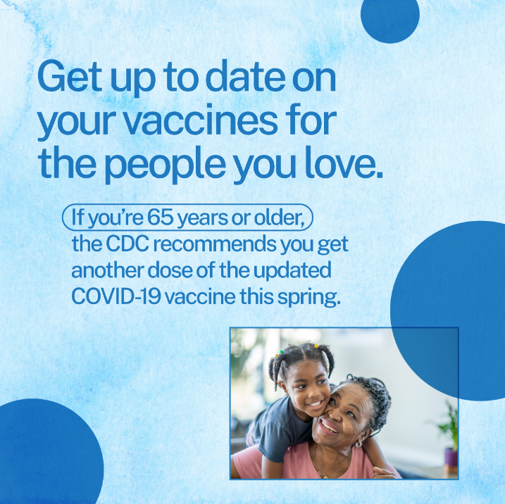 Graphic includes text alongside a photo of a Black grandmother smiling up at her grandchild on her back.