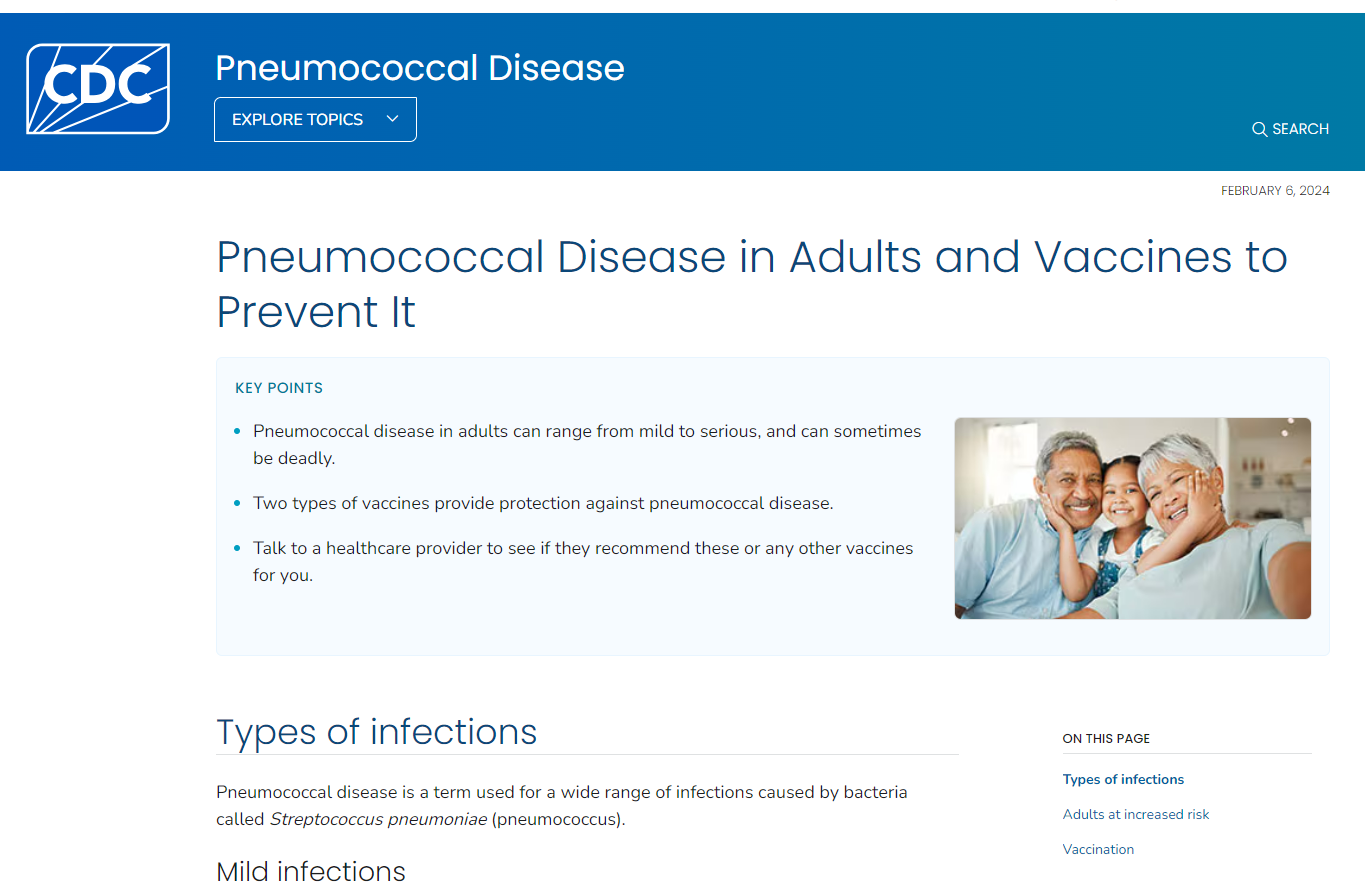 CDC webpage