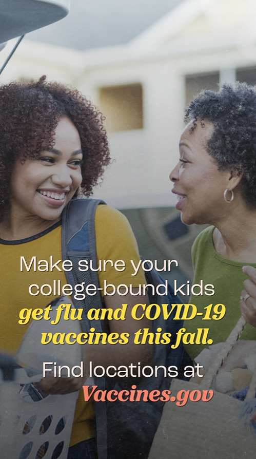 Video still shows a Black mother and daughter looking at each other and smiling as they pack up their car.