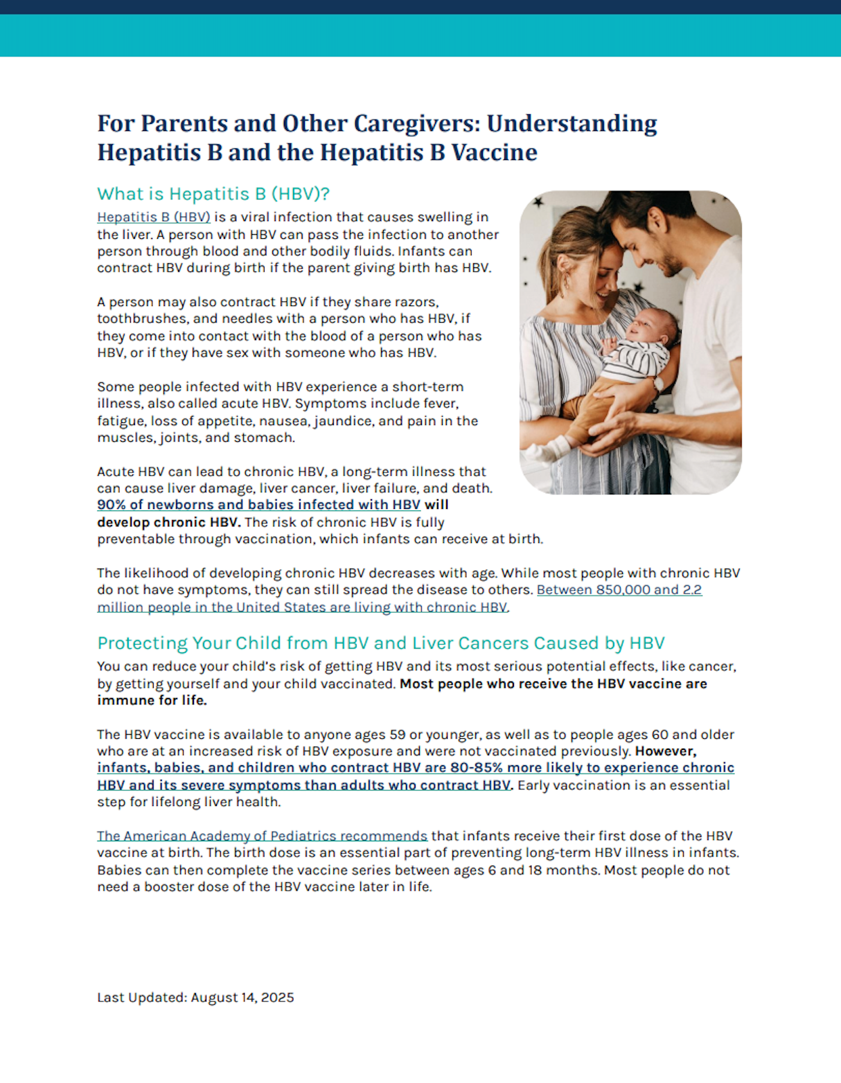 PDF: For Parents and Other Caregivers: Understanding HBV and the HBV Vaccine