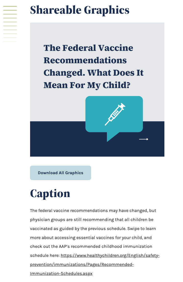 Shareable graphics: The federal vaccine recommendations changed. What does it mean for my child?