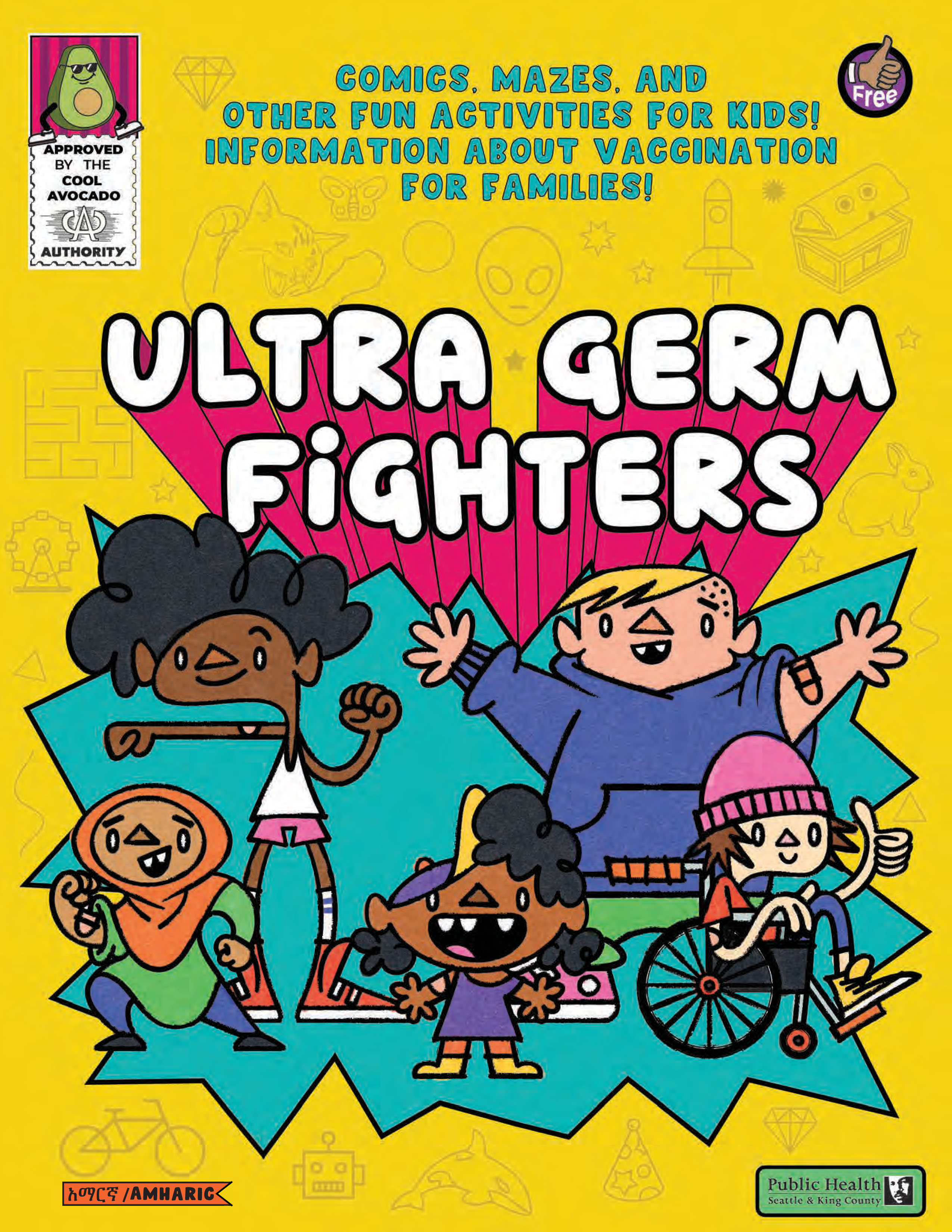 colorful comic book cover with several differently abled children