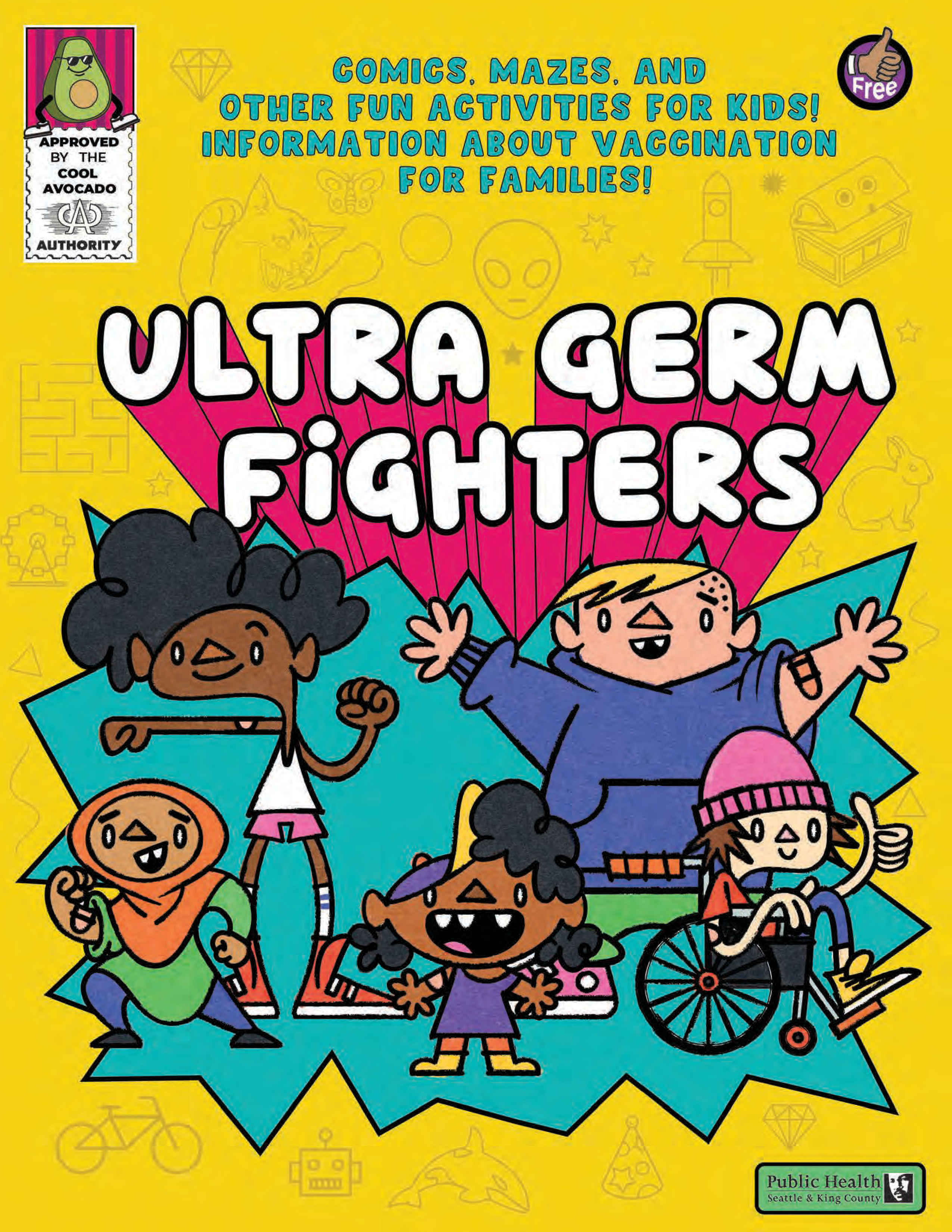 colorful comic book cover with several differently abled children
