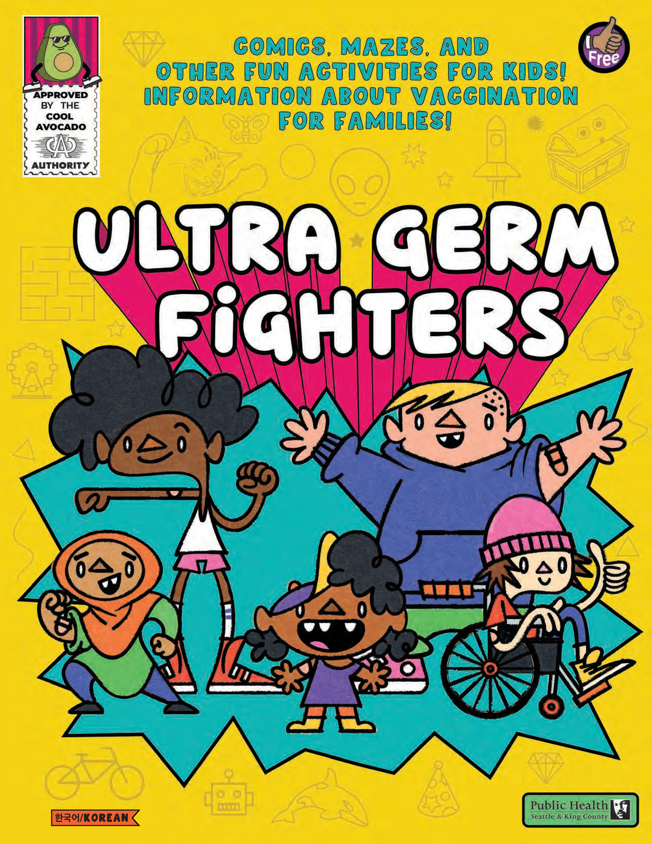 colorful comic book cover with several differently abled children