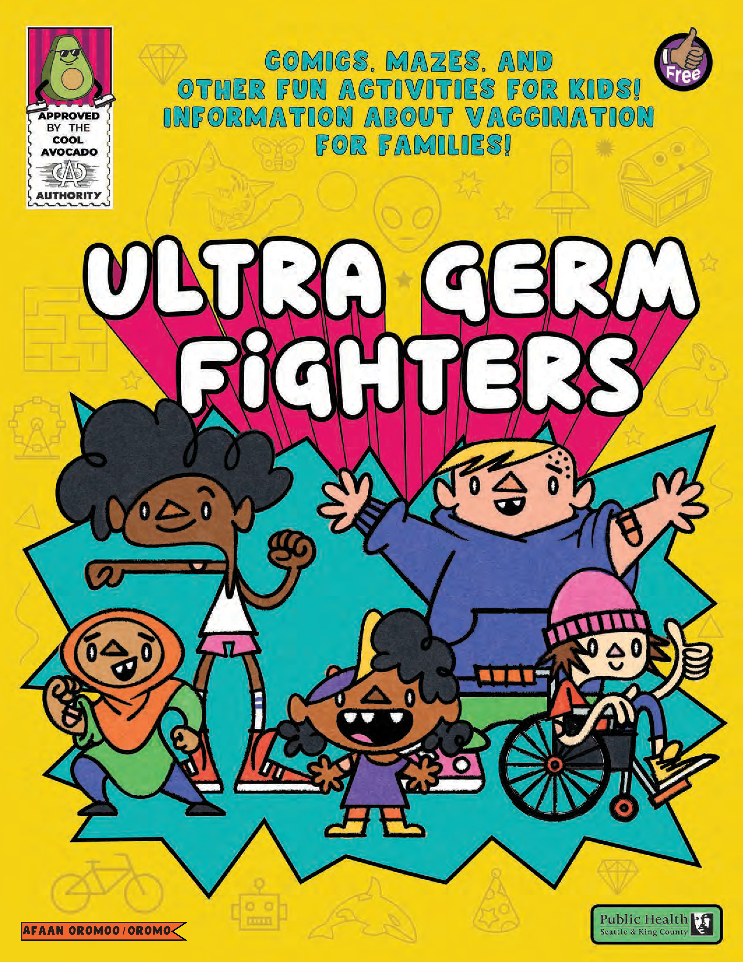colorful comic book cover with several differently abled children