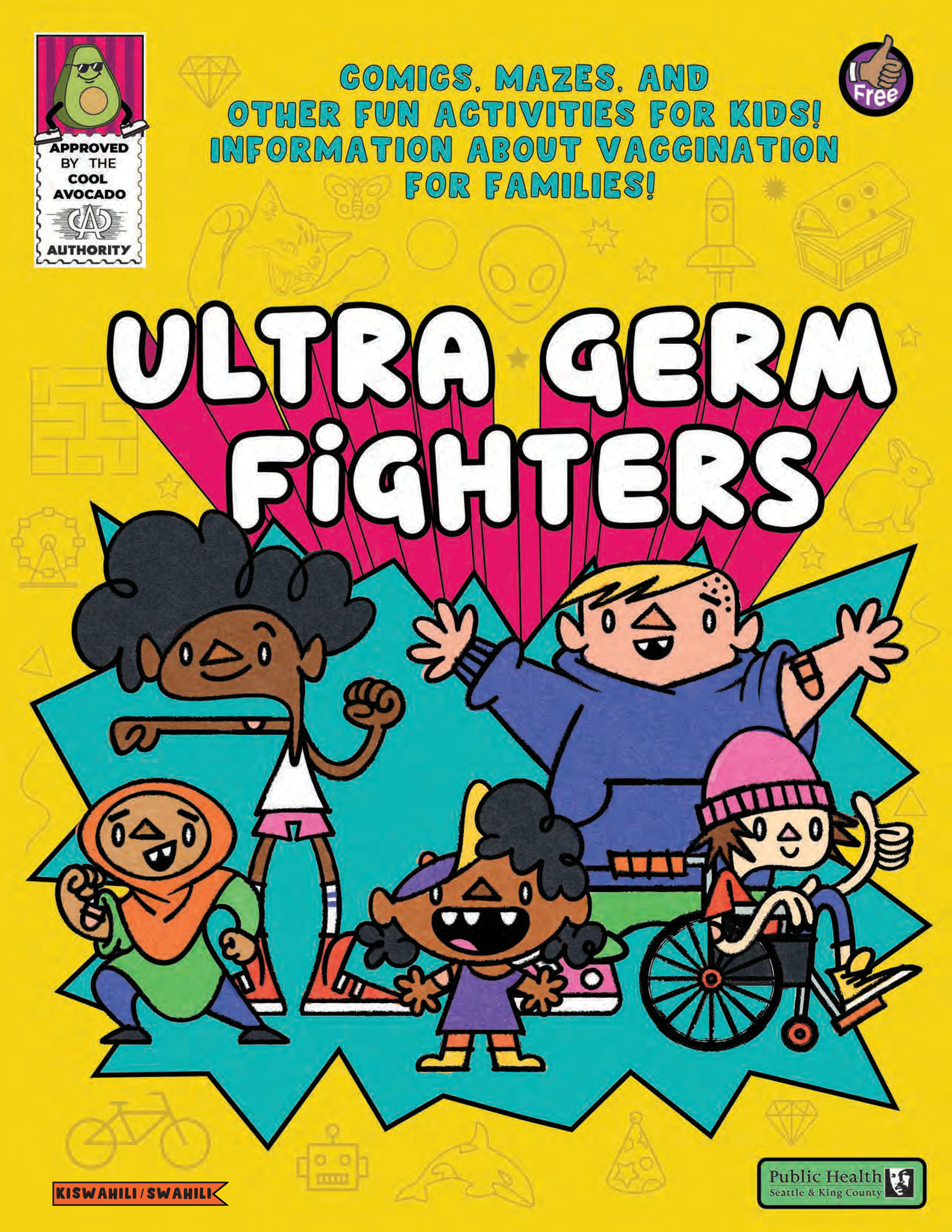 colorful comic book cover with several differently abled children