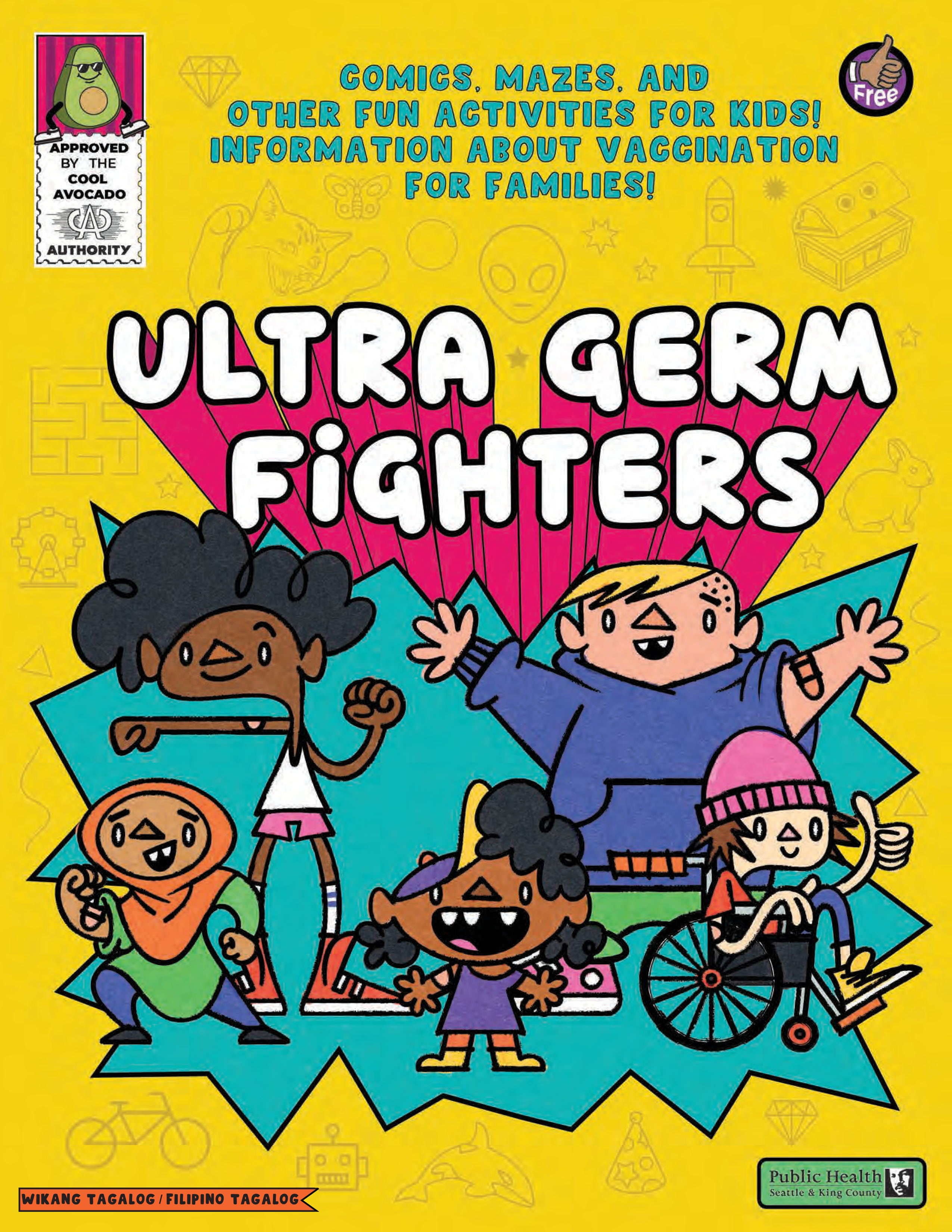 colorful comic book cover with several differently abled children