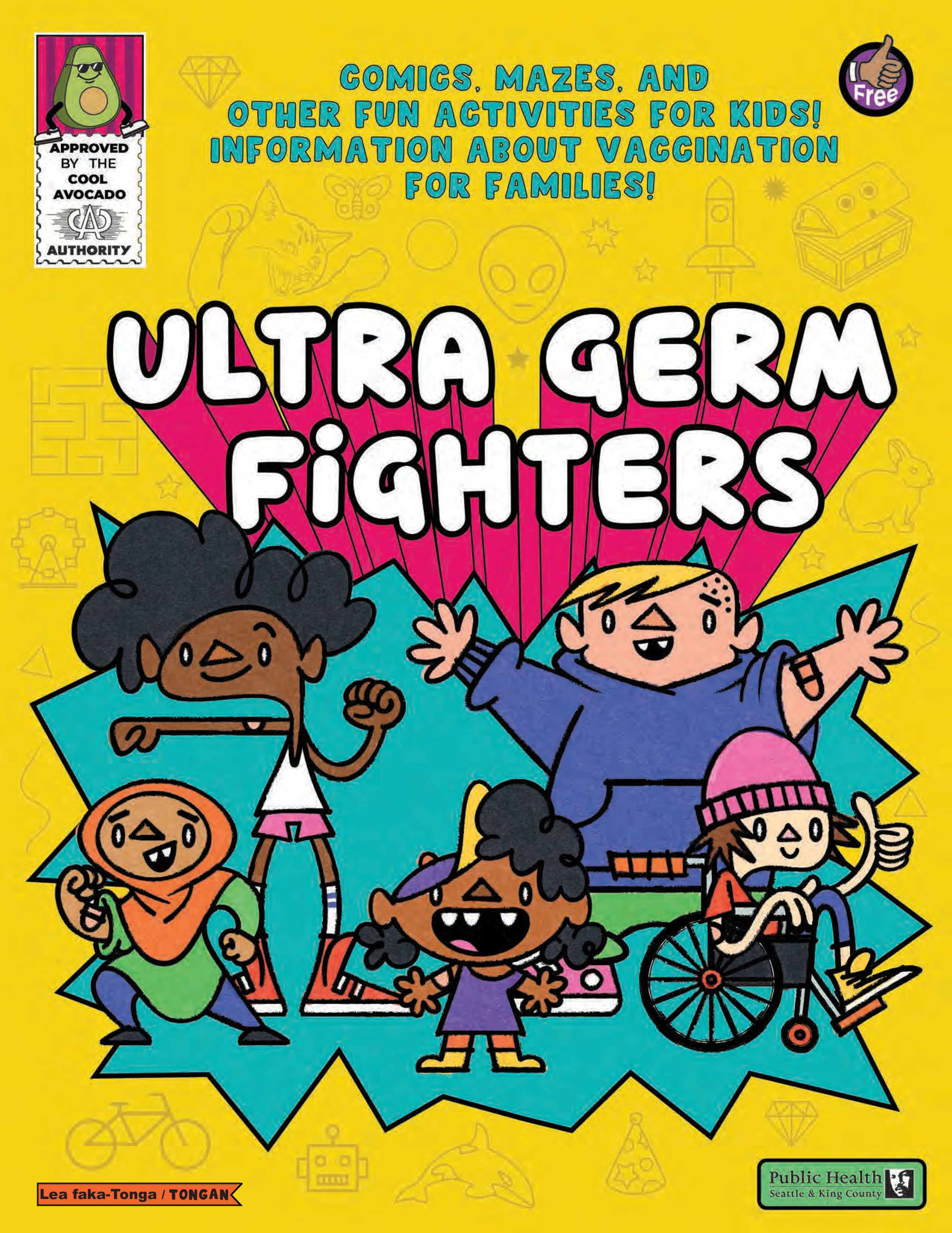 colorful comic book cover with several differently abled children