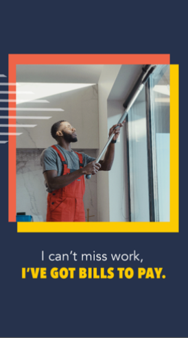 Image of a black man cleaning a window.