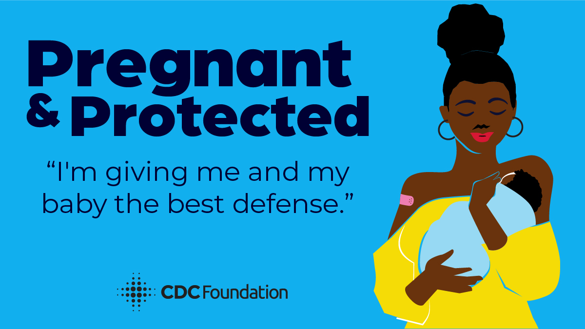 Illustration of a Black woman holding her newborn infant. 