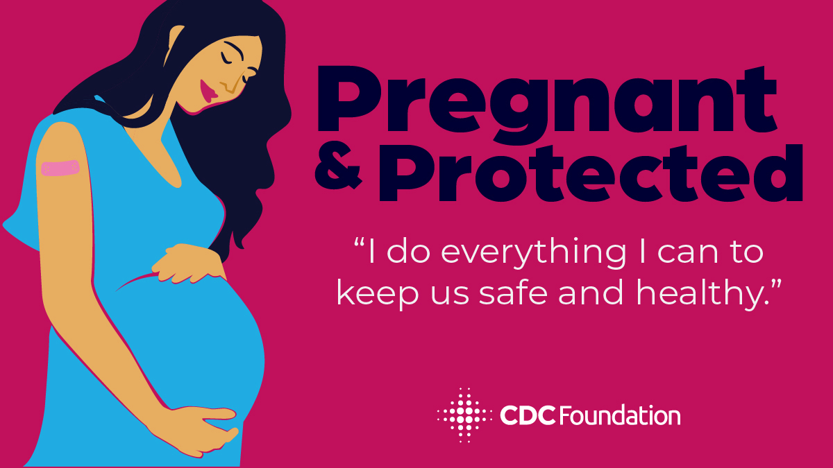 Illustration of a young woman holding her pregnancy with her hands