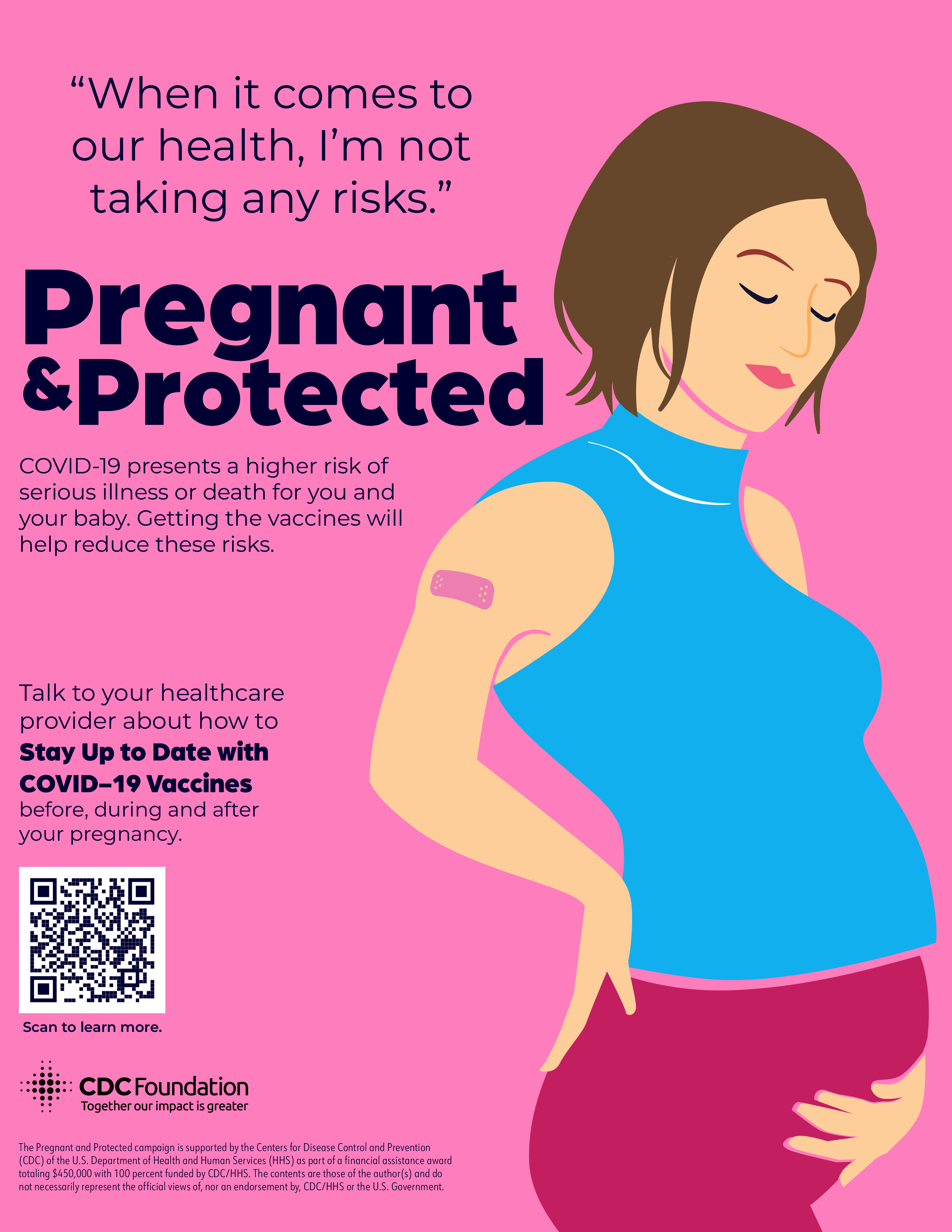 Illustration of a white woman turned to the side holding her pregnancy in one hand and supporting her lower back with the other.