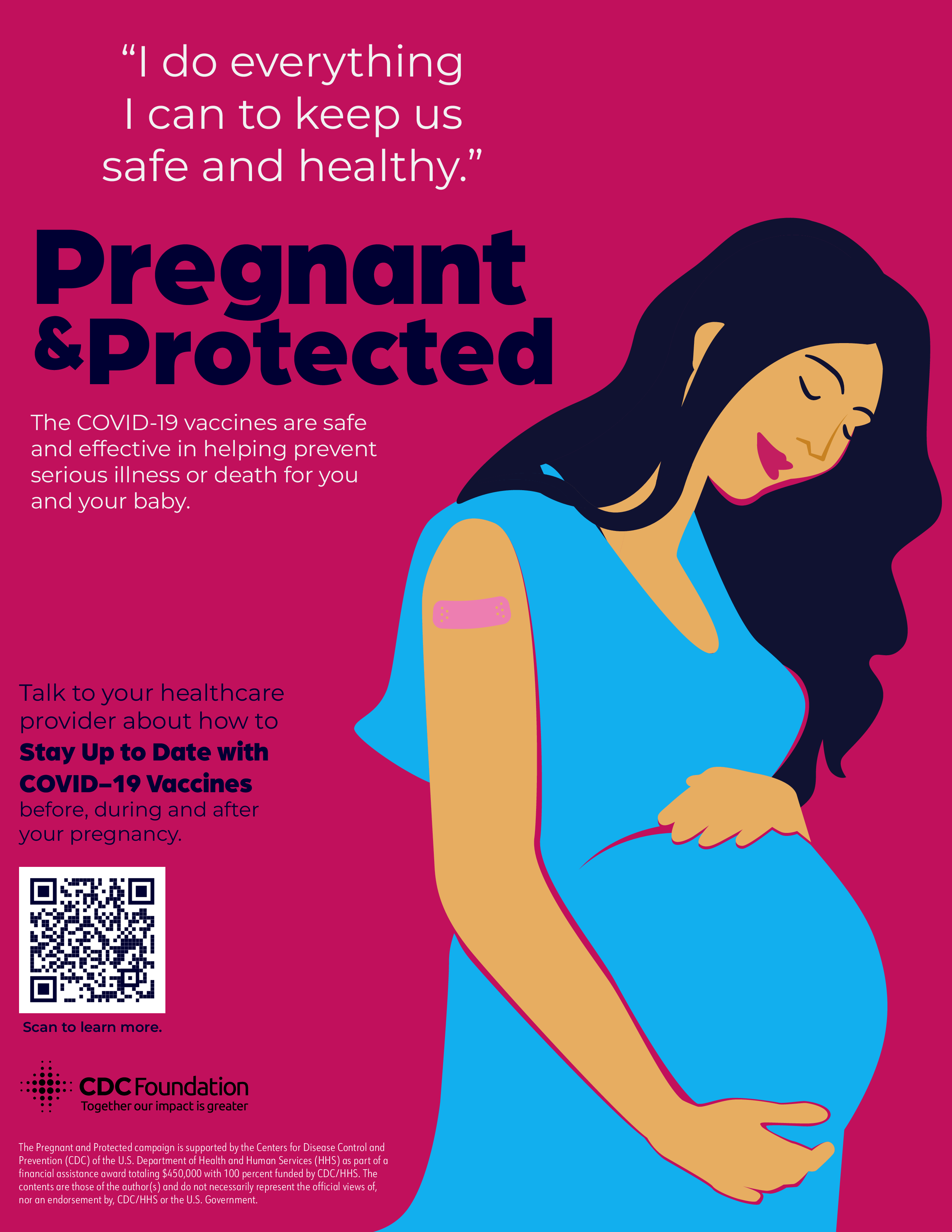 Illustration of a young woman holding her pregnancy with her hands