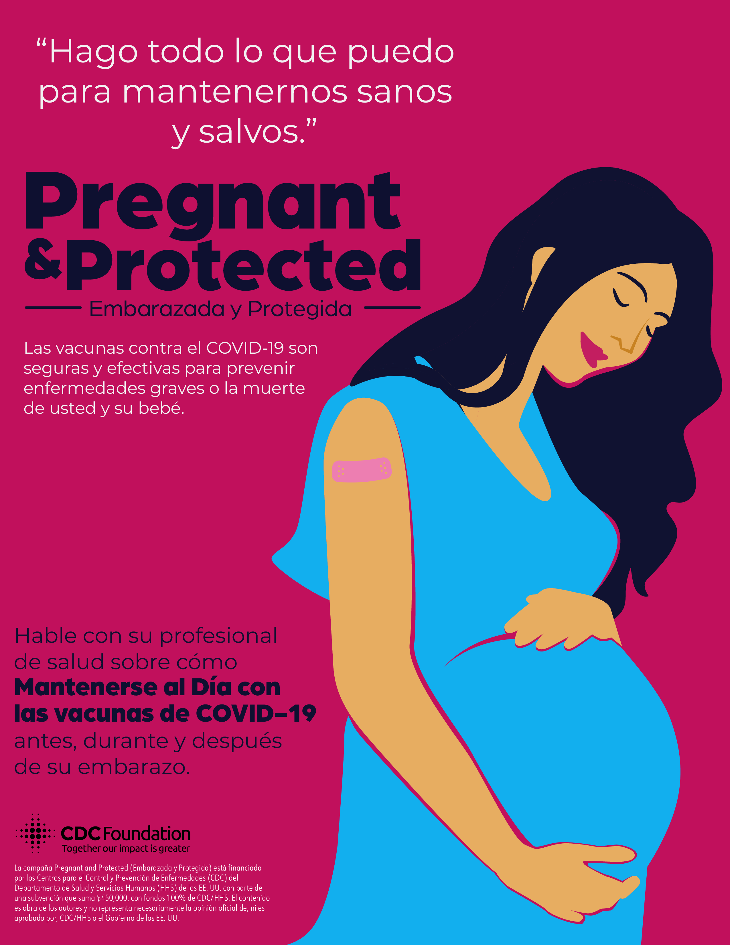 Illustration of a young woman holding her pregnancy with her hands