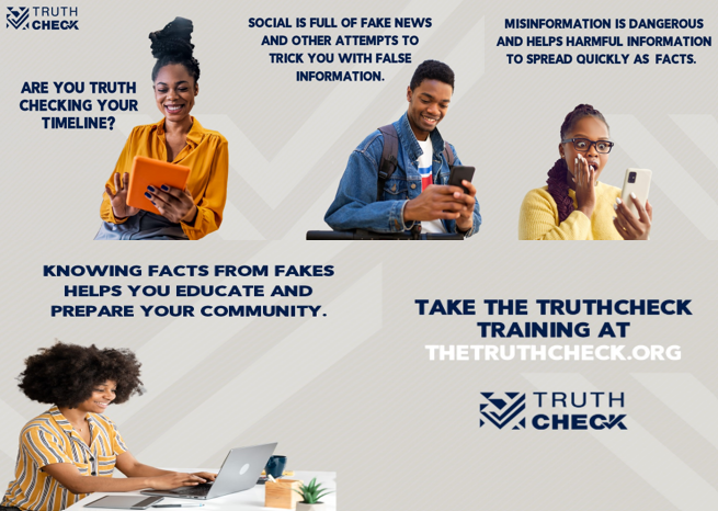 Panel of images includes a young Black woman using a tablet, a young Black man on his phone, a young Black woman looking shocked at her phone, and a young Black woman on her laptop