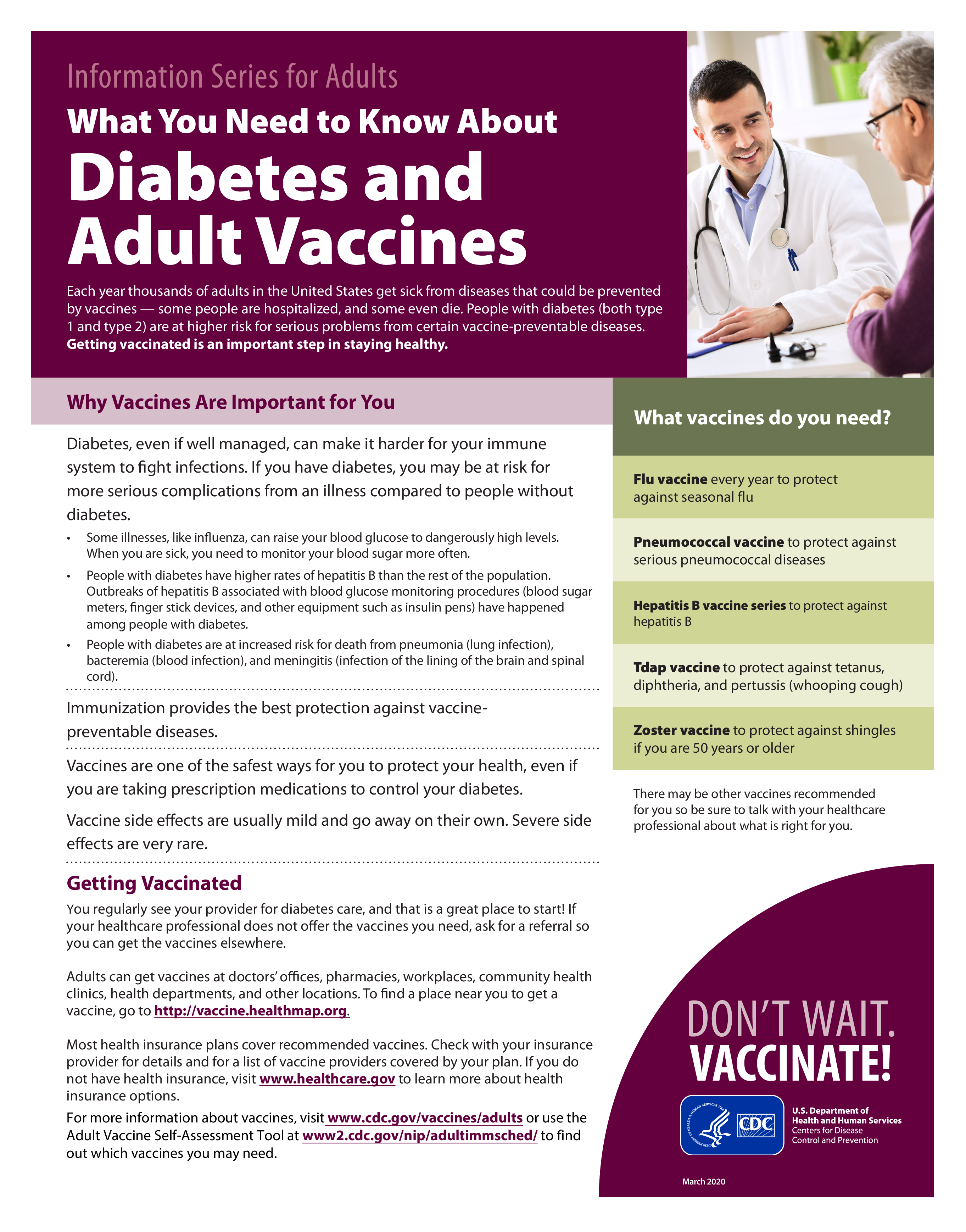 The top right has a photo of a doctor smiling and speaking with a patient. 