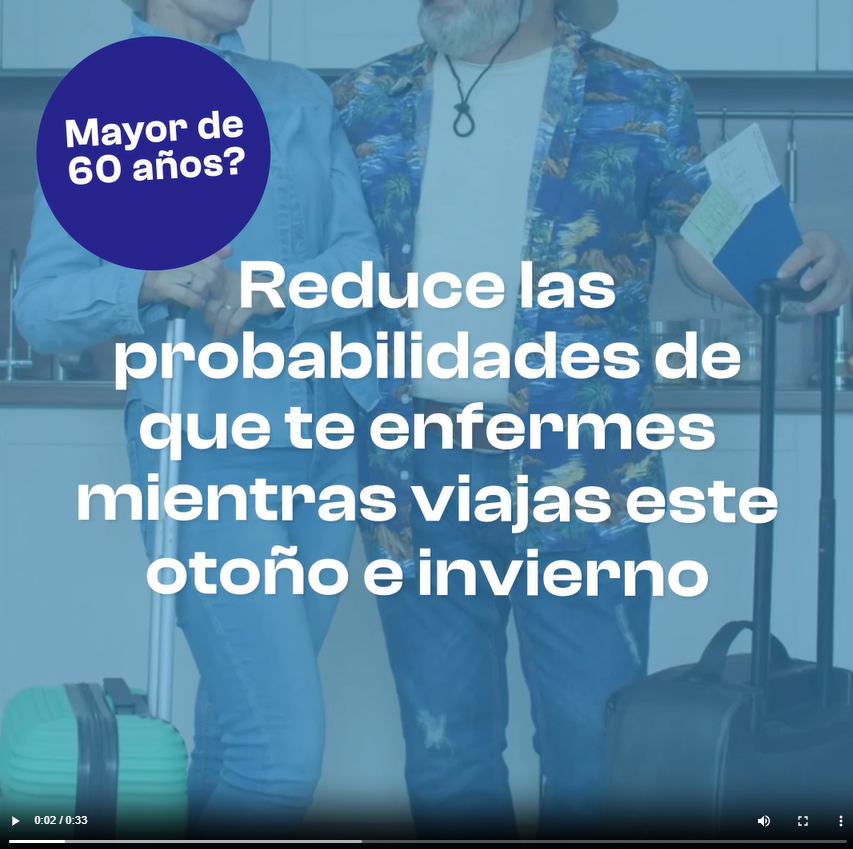 Text appears over an image of an older man traveling with a younger person