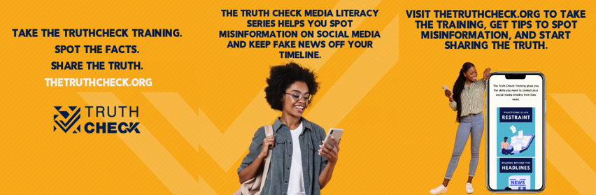 Three panel images feature a young Black woman smiling and looking at her phone, and a young Black woman leaning against an image of an oversized phone.