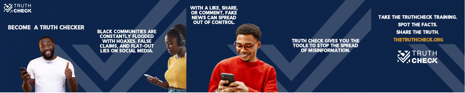 Set of five social media images. Three contain people; the first is a black man in a white t-shirt, holding his phone and giving a thumbs up, the second is a black woman in a yellow shirt looking at her phone, and the third is a black man is an orange sweater smiling at his phone