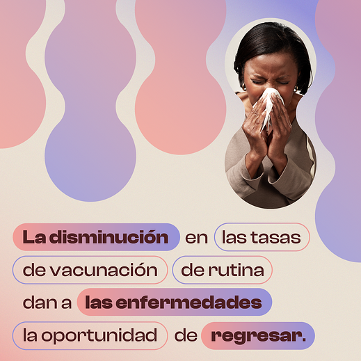 Graphic shows image of a Black woman blowing her noise along with text.